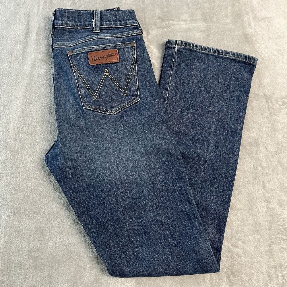 NWOT Wrangler Retro Slim Boot Jeans Sample Pair Dark Wash 33x35 Western Cowboy